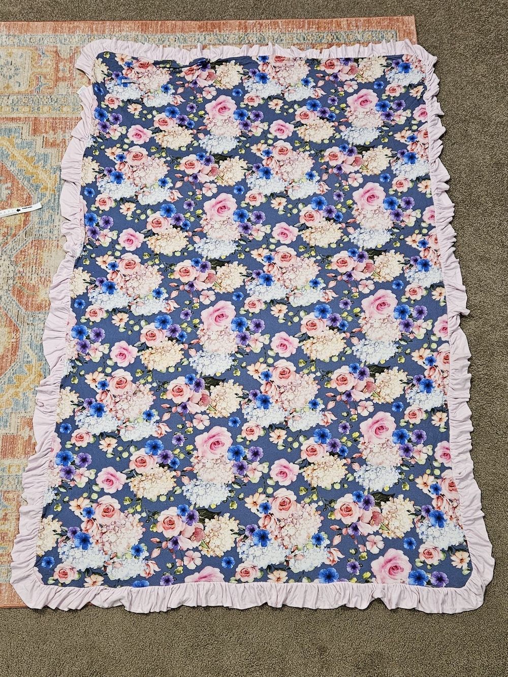Marion & Laney Reversible Ruffled Luxe Patoo Blanket
